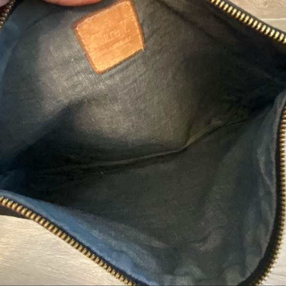 CLARE V. BLACK LEATHER GOLD ZIP POUCH CLUTCH BAG - Picture 4 of 4